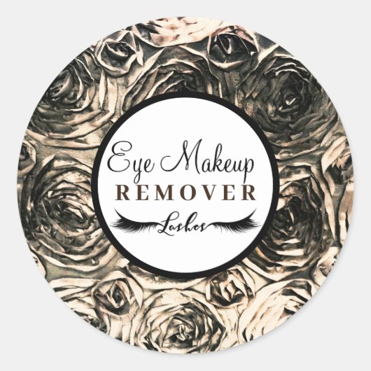 Gold Glamor Rozen Beauty Makeup Remover Ronde Sticker (Voorkant)