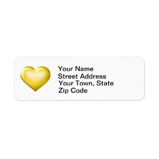 Gold Glass Heart Etiket