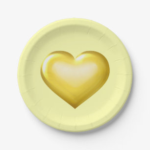 Gold Glass Heart Papieren Bordje