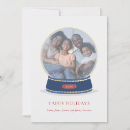 Gold Glimmer Snow Wereldbol Vakantie Kaart