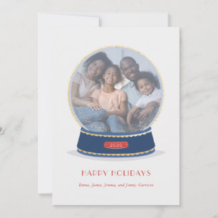 Gold Glimmer Snow Wereldbol Vakantie Kaart