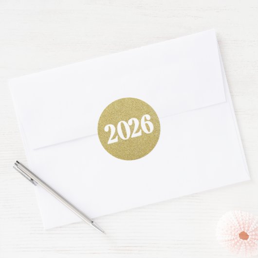 Gold glitter 2026 stickers (Enveloppe)