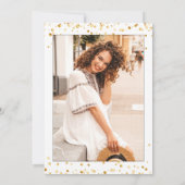 Gold Glitter 2 Photo Virtual Baby shower Kaart (Achterkant)