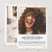 Gold Glitter 2 Photo Virtual Baby shower Kaart (Voorkant / Achterkant)