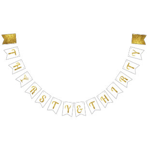 Gold Glitter 30thBirthday/Jubileum Party Banner