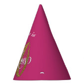 Gold Glitter 50 & Fabulous Typografie op Hot Pink Feesthoedjes (Rechts)