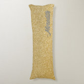 Gold Glitter Aangepaste naam Lichaamskussen (Voorkant Verticaal)
