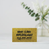 GOLD GLITTER aangepaste VISITEKAARTJES (Staand voorkant)
