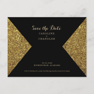 Gold Glitter Afbeelding en zwart Glam sparen de da Briefkaart