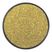 Gold Glitter Afbeelding Patroon Hockey Puck (Voorkant)