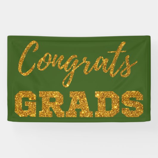 Gold Glitter-Afstudeerders Spandoek (Horizontaal)