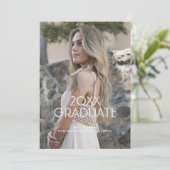 Gold Glitter Afstuderen Foto aankondiging (Staand voorkant)