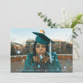 Gold Glitter Afstuderen Foto-aankondiging Kaart (Staand voorkant)