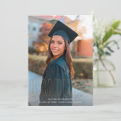 Gold Glitter Afstuderen Fotoaankondiging - vertica Kaart (Staand voorkant)