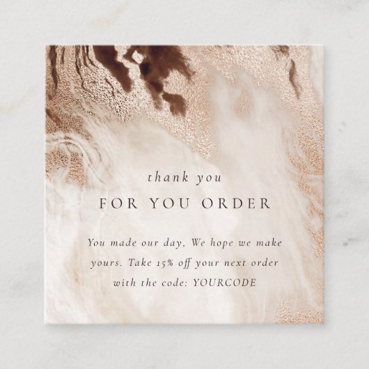 Gold Glitter Agate Hartelijk dank voor de korting Vierkante Visitekaartje (Voorkant)