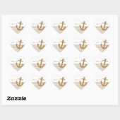 Gold Glitter Anchor Hart Sticker (Vel)