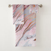 Gold Glitter and Marble Rose Bad Handdoek (Insitu)