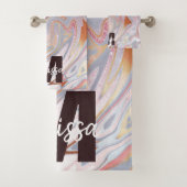 Gold Glitter and Marble Rose Bad Handdoek (Insitu)