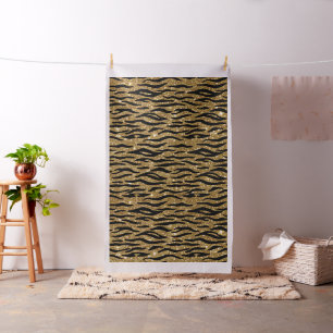 Gold Glitter Animal Print Stof