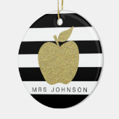 Gold glitter appel bedankt leraar kerst keramisch ornament (Links)