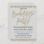 Gold Glitter Bachelorette Party Invitation Kaart (Voorkant / Achterkant)