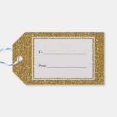 Gold Glitter Background Sjabloon Cadeaulabel (Achterkant Horizontaal)