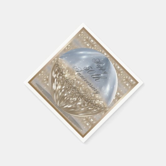 Gold Glitter Ball Napkins Servetten (Hoek)