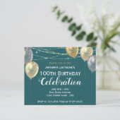Gold Glitter Balloons 100e verjaardag (Staand voorkant)