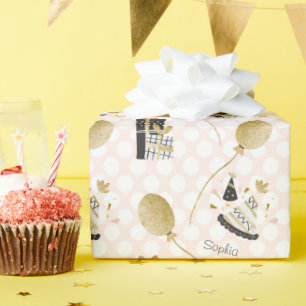 Gold Glitter Balloons en Petten van feestdagen Cadeaupapier