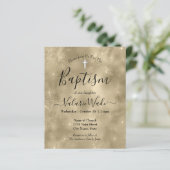 Gold Glitter Baptism Budget Invitations (Staand voorkant)