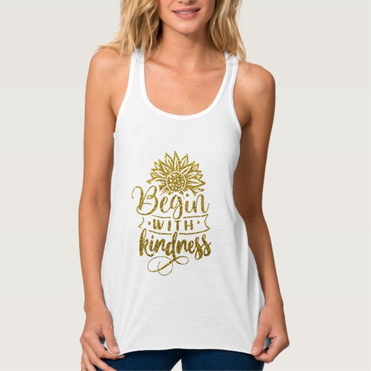 Gold Glitter | Begin met de Tanktop Kindness (Voorkant)