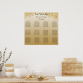 Gold Glitter Birthday Alphabetic Seating Plan Poster (Keuken)