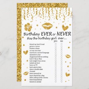 Gold glitter Birthday Ever of Nooit Game