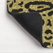 Gold Glitter Black Cheetah Leopard Animal Print Muismat (Hoek)
