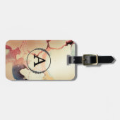 *~* Gold Glitter Black Initiaal Diamond Bling Bagagelabel (Voorkant horizontaal)