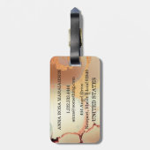 *~* Gold Glitter Black Initiaal Diamond Bling Bagagelabel (Achterkant verticaal)