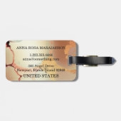 *~* Gold Glitter Black Initiaal Diamond Bling Bagagelabel (Achterkant horizontaal)