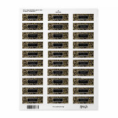 Gold Glitter & Black Leopard Sweet 16 Party Etiket (Full Sheet)