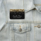 Gold Glitter Black Naamplaatje (In situ)