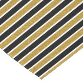 Gold Glitter Black & White Stripes Table Runner Korte Tafelloper (Hoek)