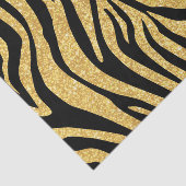 Gold Glitter Black Zebra Stripes Animal Print Tissuepapier (Detail)