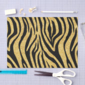 Gold Glitter Black Zebra Stripes Animal Print Tissuepapier (Craft)