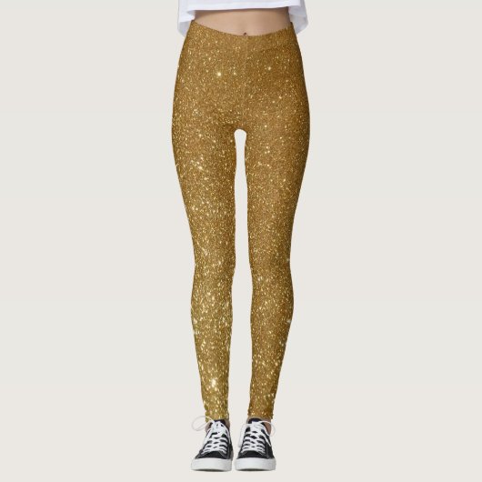 Gold Glitter Bling Original Leggings (Voorkant)