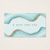 Gold Glitter Blue Marble Agate Modern Gift Kaart (Voorkant)