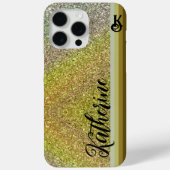 Gold Glitter Blush Monogram Hoesje-Mate Case-Mate iPhone Case (Achterkant)