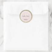 Gold Glitter & Blush Pink Weddenschap Monogram Ronde Sticker (Tas)