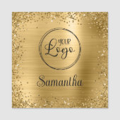 Gold Glitter Border and Folie Logo Naamplaatje (Voorkant)