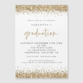 Gold Glitter Borders 2024 Afstuderen Invitation (Voorkant)