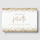 Gold Glitter Borders 40e verjaardag Gastenboek (Voorkant)
