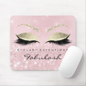 Gold Glitter Branding Beauty Studio Lashes Roze Muismat (Met muis)